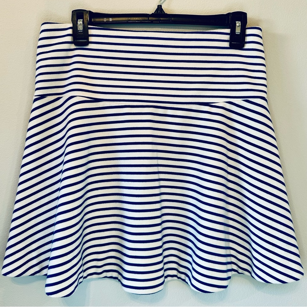 Draper James White and Royal Blue Striped Skater Skirt -Small - Picture 2 of 5